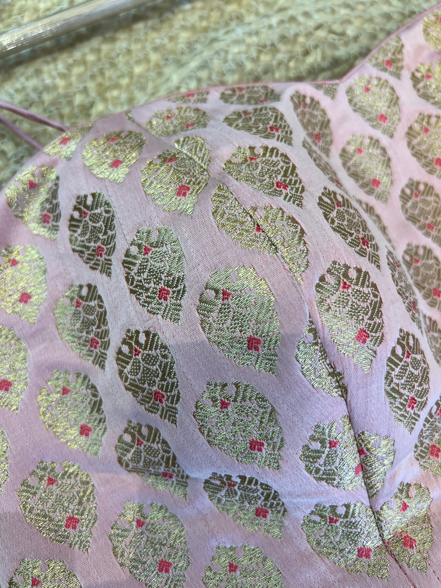 Peach Noodle strap Brocade Corset