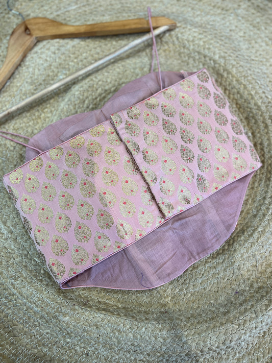 Peach Noodle strap Brocade Corset