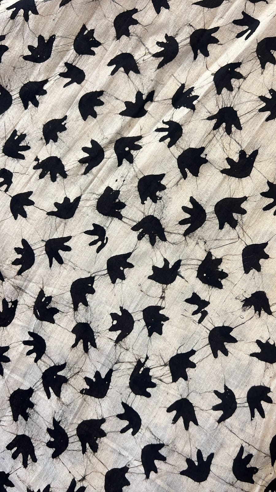 Black and Cream Batik Print Cotton dress