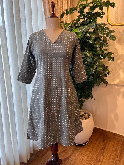 Grey Polka Dots Maxi dress