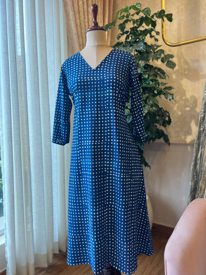 Indigo Polka Dots Maxi dress