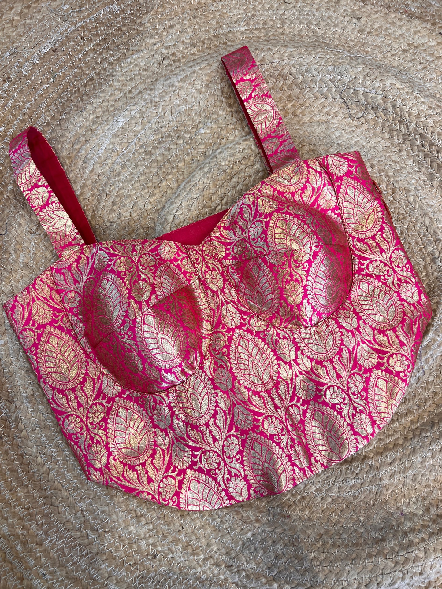 Rani pink Brocade Corset