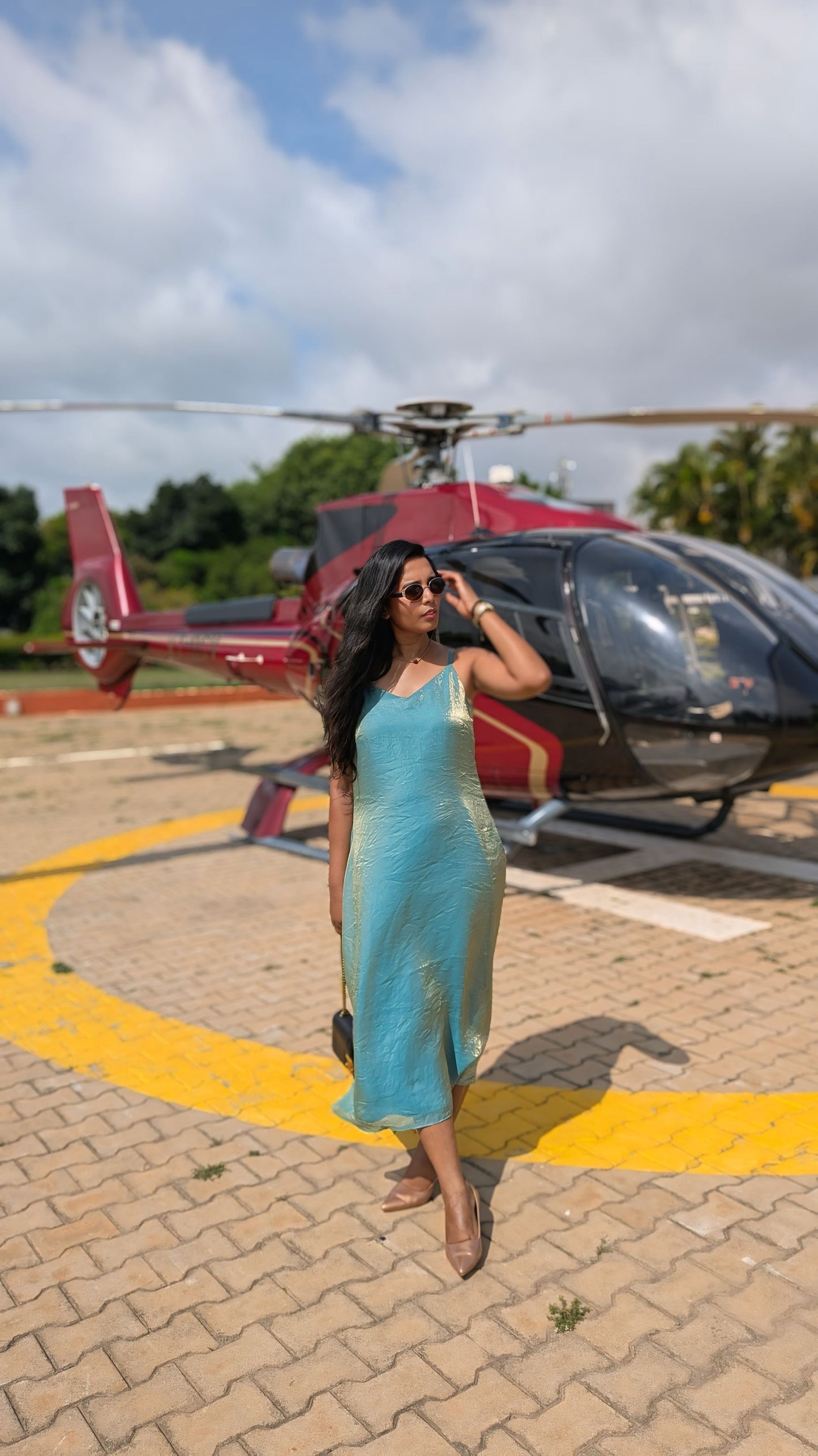 Aqua Blue Single Strap Maxi Dress