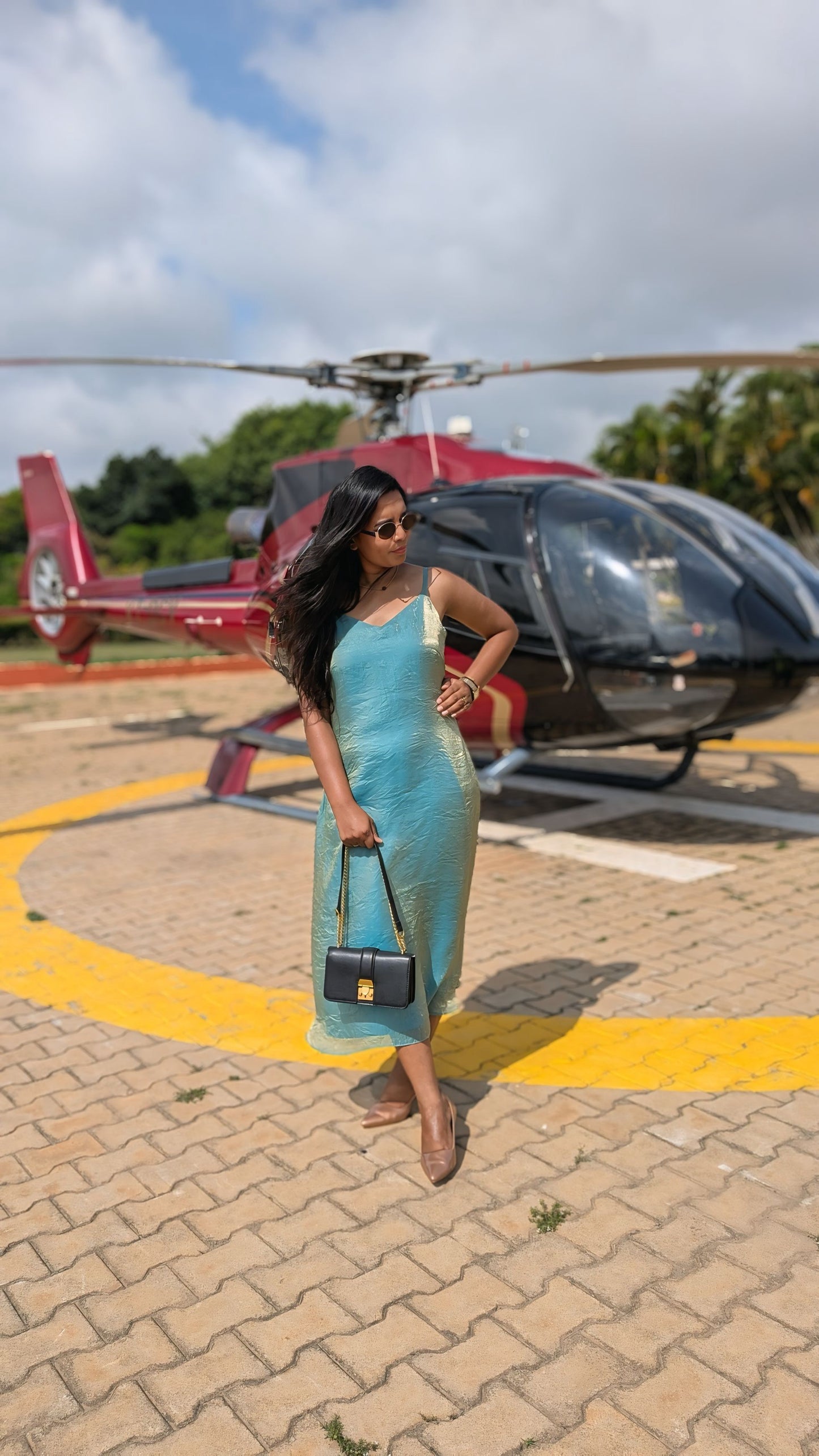 Aqua Blue Single Strap Maxi Dress