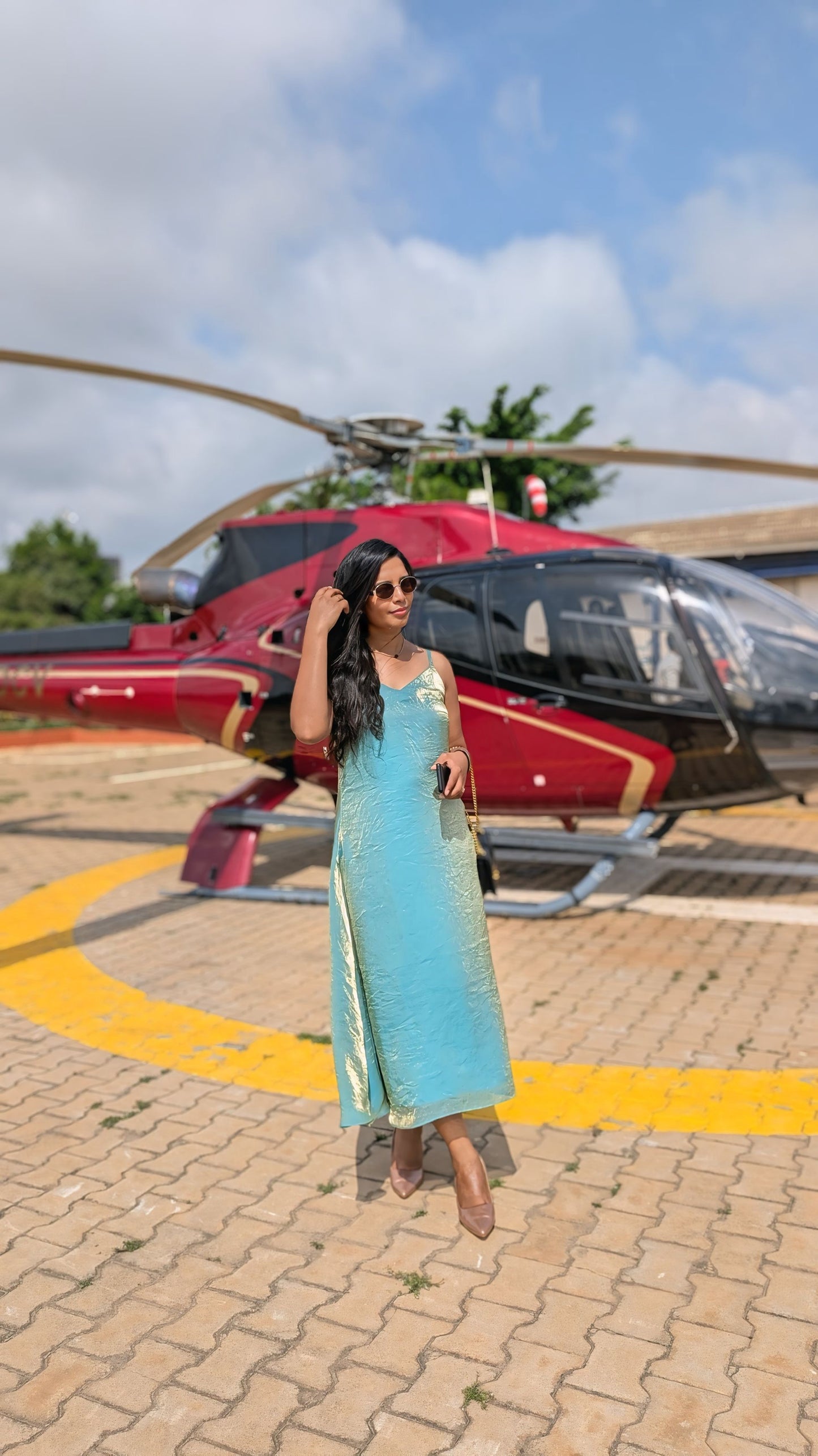 Aqua Blue Single Strap Maxi Dress