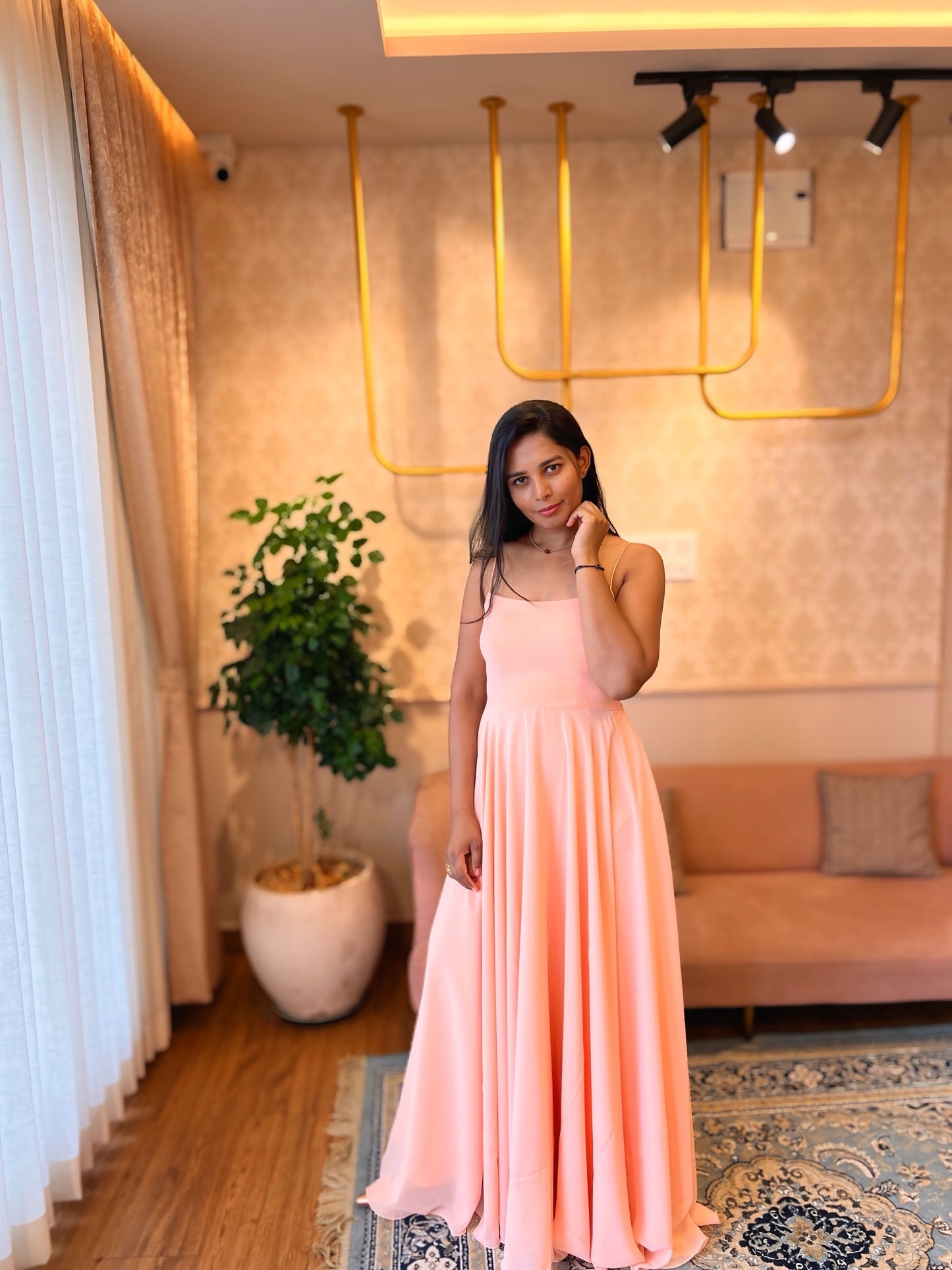 Blush Pink Georgette Three-Piece Set