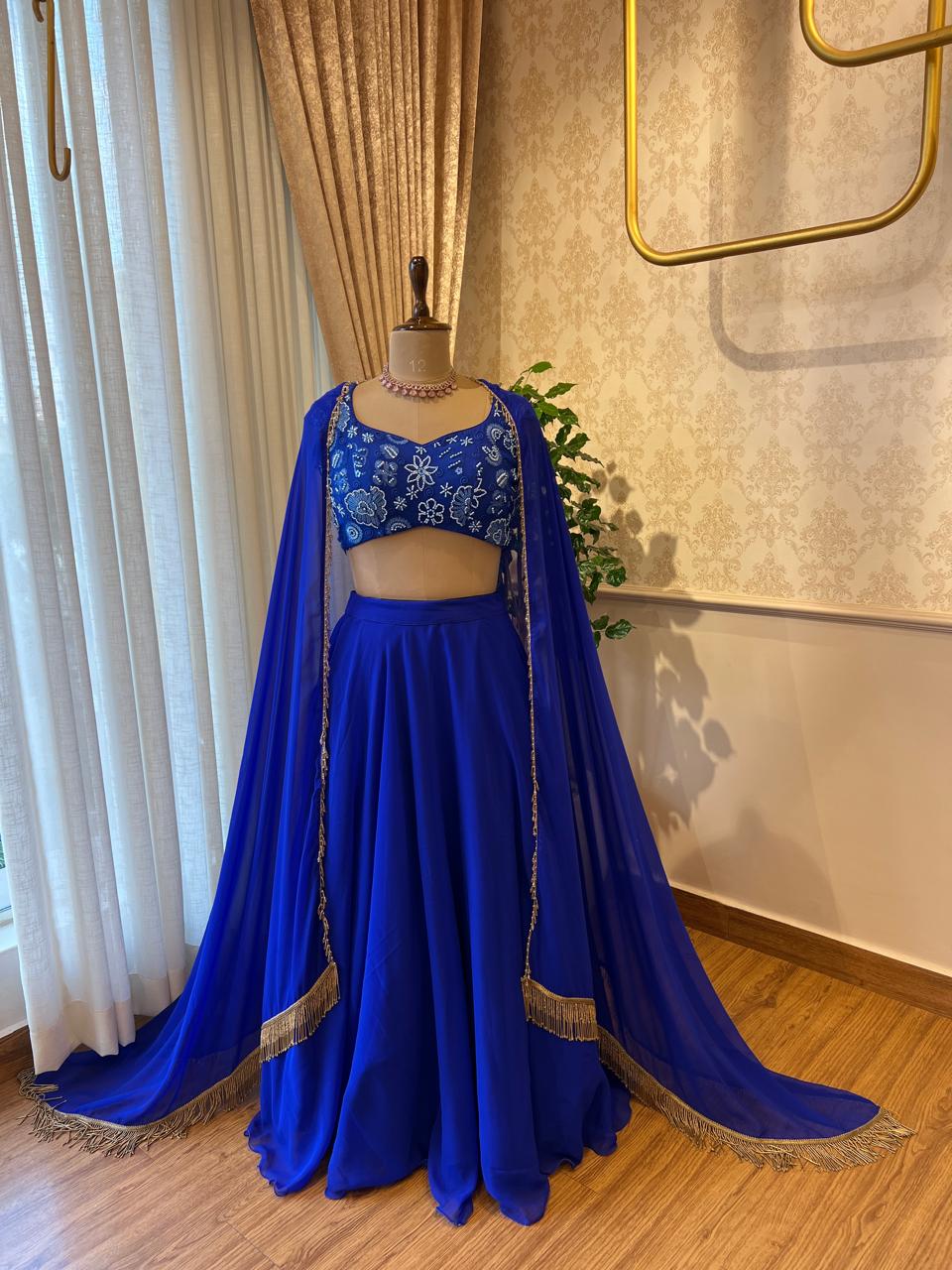 The Blue Flora Lehenga Set