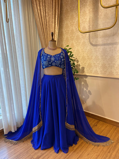 The Blue Flora Lehenga Set