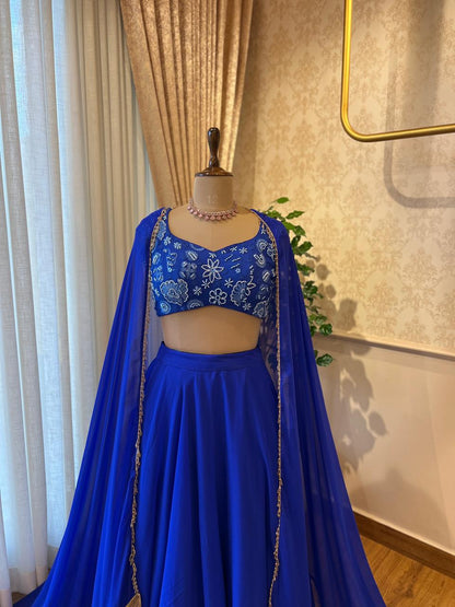 The Blue Flora Lehenga Set