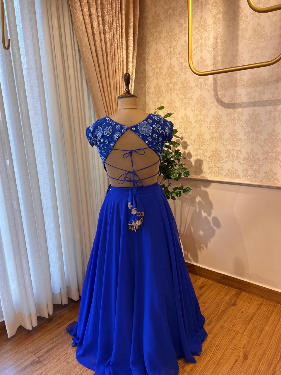 The Blue Flora Lehenga Set