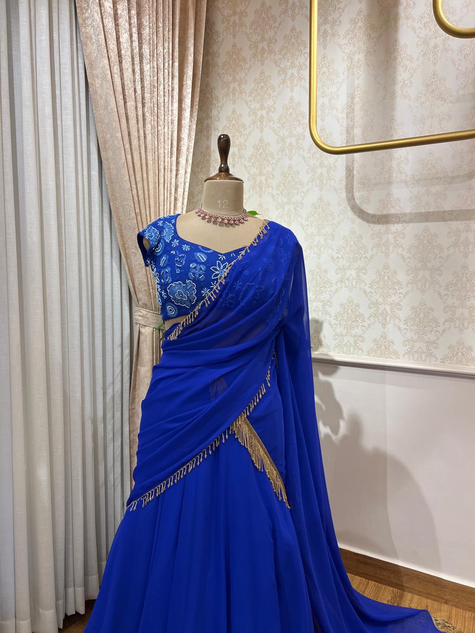 The Blue Flora Lehenga Set