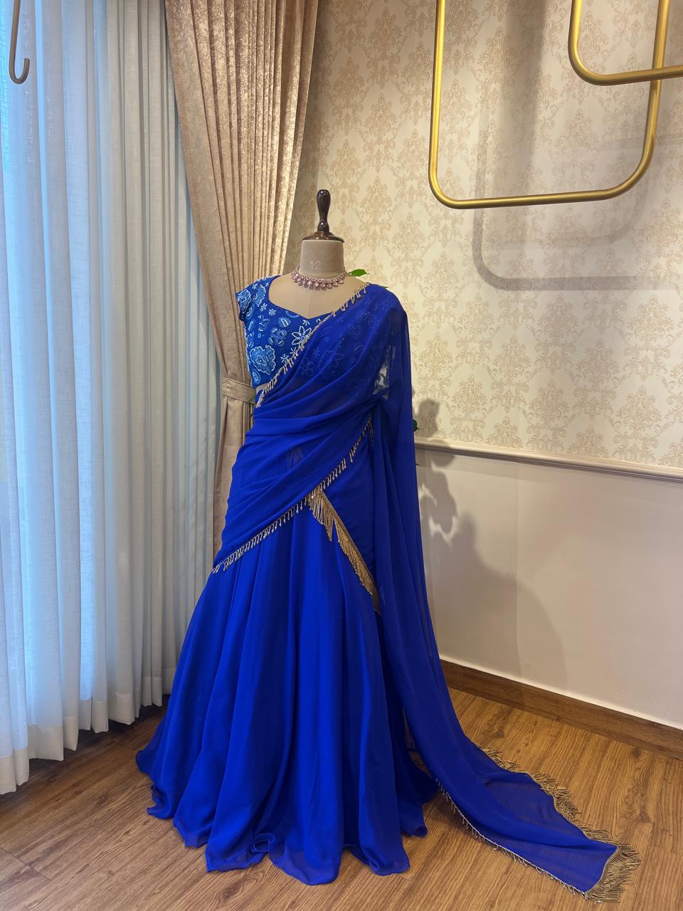 The Blue Flora Lehenga Set