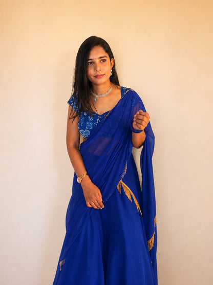 The Blue Flora Lehenga Set