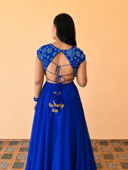 The Blue Flora Lehenga Set